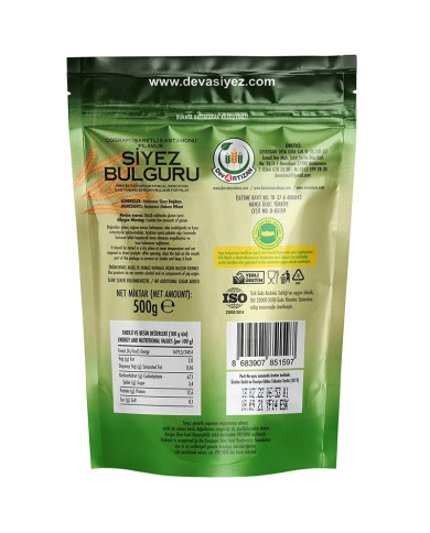 Pilavlık Siyez Bulguru 500G